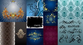 欧洲时尚花纹矢量图下载